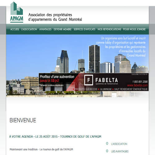 A ASSOCIATION DES PROPRIETAIRES D'APPARTEMENTS DU GRAND MONTREAL