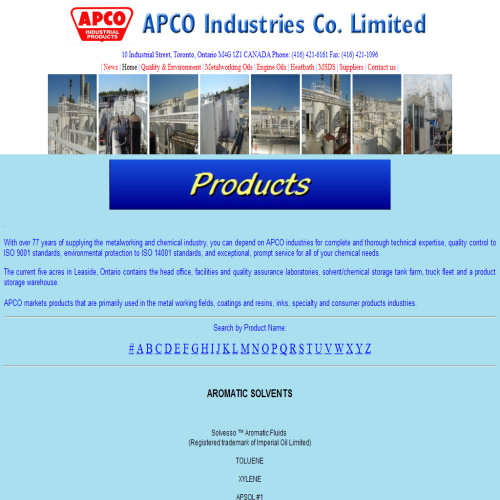 APCO INDUSTRIES CO LTD APCO INDUSTRIES CO LTD