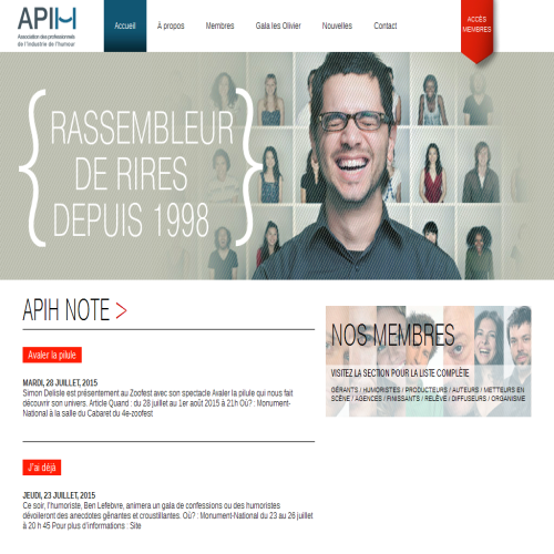 ASSOCIATION DES PROFESSIONNELS DE L'INDUSTRIE DE L'HUMOUR INC