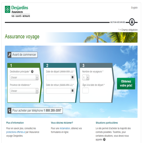 ASSURANCE VOYAGE DESJARDINS