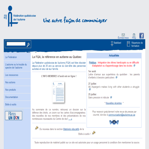 SOCIETE QUEBECOISE L'AUTISME