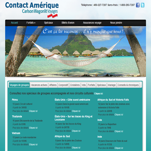 CONTACT AMéRIQUE VOYAGE CARLSON WAGONLIT