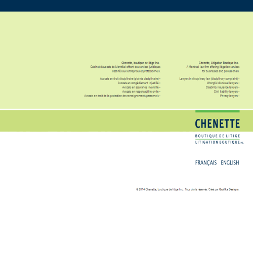 CHENETTE BOUTIQUE DE LITIGE INC