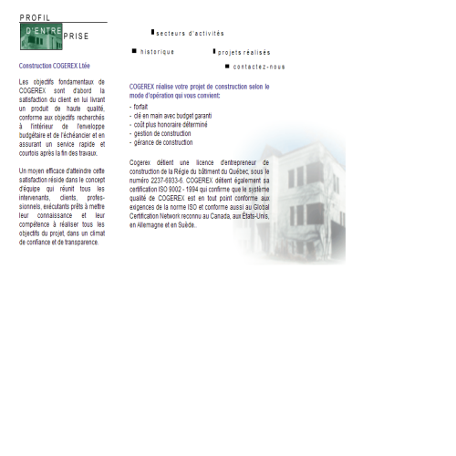 CONSTRUCTION COGEREX LTEE CONSTRUCTION COGEREX LTEE