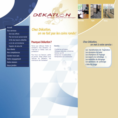 SERVICES D'ENTRETIEN DEKATLON