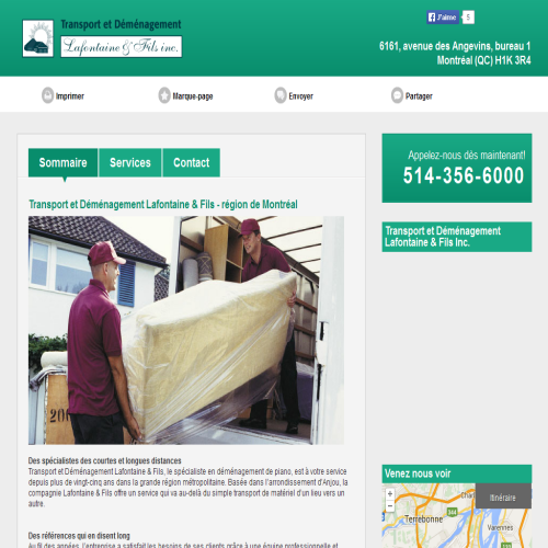 TRANSPORT ET DEMENAGEMENT LAFONTAINE & FILS INC
