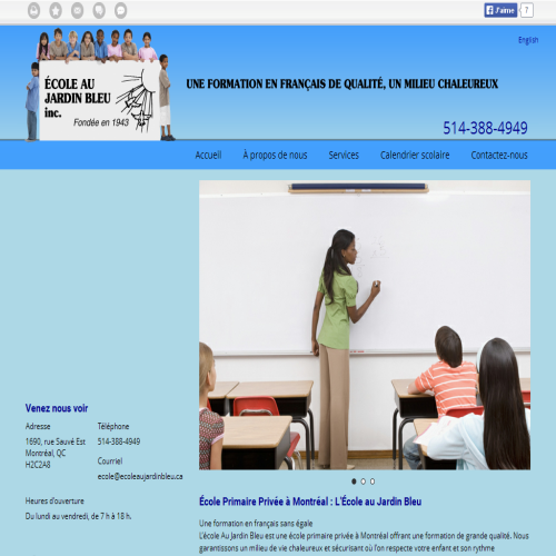 ECOLE AU JARDIN BLEU INC