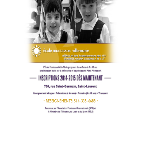 ECOLE MONTESSORI VILLE-MARIE