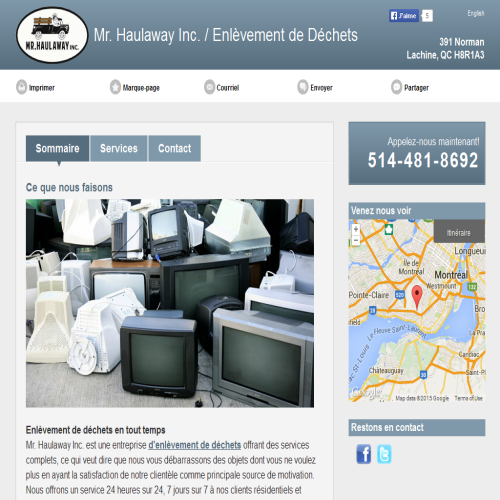 MR HAULAWAY INC ENLEVEMENT DE DECHETS