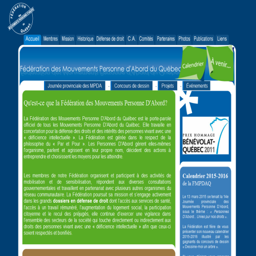 FEDERATION DES MOUVEMENTS PERSONNE D'ABORD DU QUEBEC INC