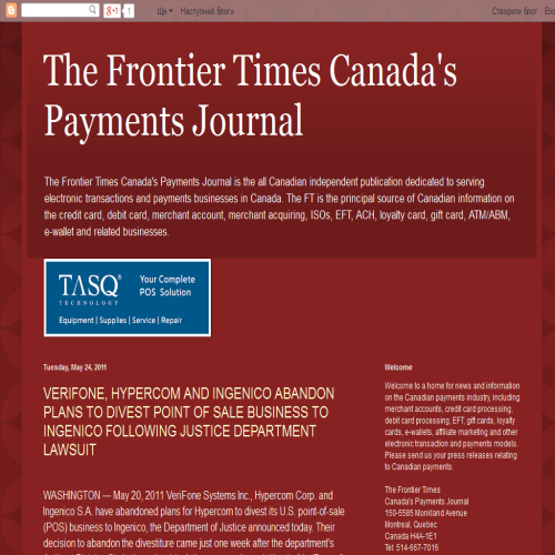 THE FRONTIER TIMES: CANADA'S ELECTRONIC TRANSACTIONS JOURNAL