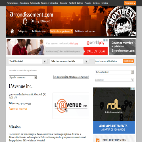 AVENUE CENTRE INTERNET COMM