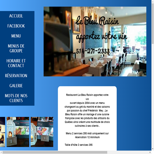 RESTAURANT BLEU RAISIN RESTAURANT BLEU RAISIN