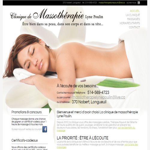 CLINIQUE DE MASSOTHERAPIE LYNE POULIN CLINIQUE DE MASSOTHERAPIE LYNE POULIN