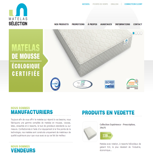 MANUFACTURE DE MATELAS SELECTION INC