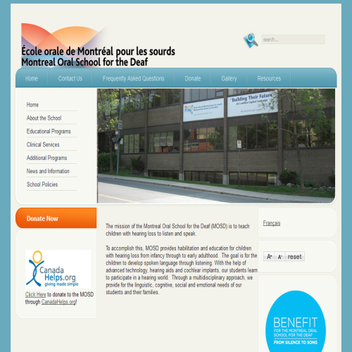 MONTREAL ORAL SCHOOL FOR THE DEAF INC