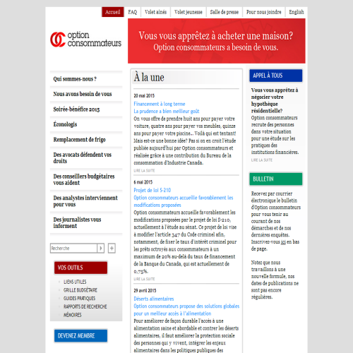 OPTION CONSOMMATEURS