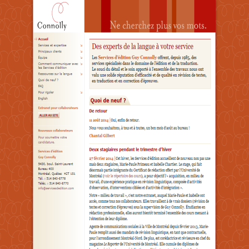 SERVICES D'EDITION G CONNOLLY SERVICES D'EDITION G CONNOLLY