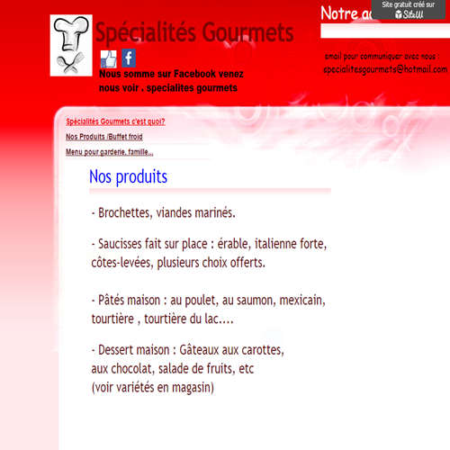 SPéCIALITéS GOURMETS