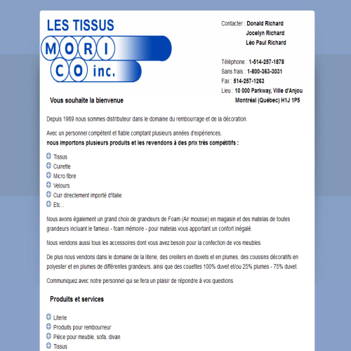 TISSUS MORICO INC