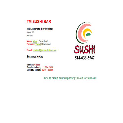 T & M SUSHI BAR