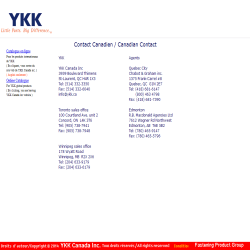 YKK CANADA INC
